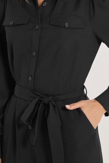 Long Tall Sally Black Button Wide Leg Jumpsuit