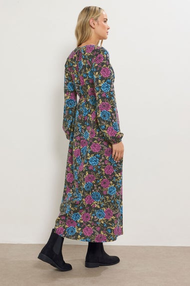Long Tall Sally Black Floral Belted Maxi Dress