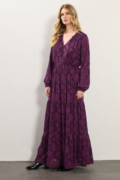 Long Tall Sally Purple Jacquard Boho Maxi Dress