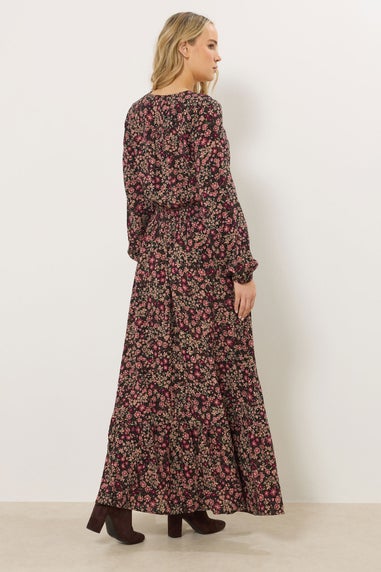 Long Tall Sally Black Floral Button Maxi Dress