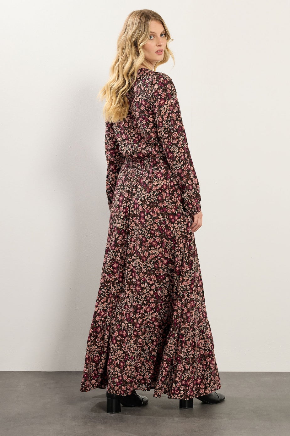 Long Tall Sally Black Floral Button Maxi Dress