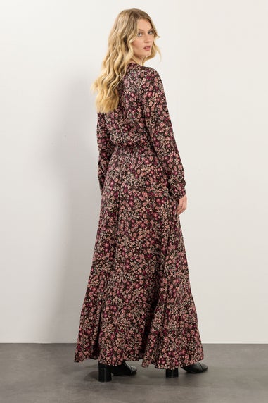 Long Tall Sally Black Floral Button Maxi Dress