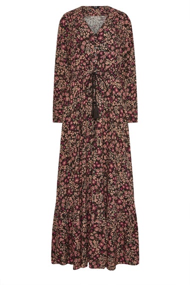 Long Tall Sally Black Floral Button Maxi Dress
