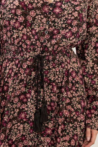 Long Tall Sally Black Floral Button Maxi Dress