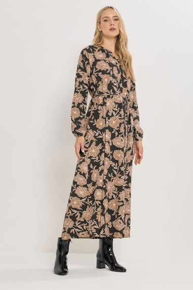 Long Tall Sally Brown Floral Belted Maxi Dress