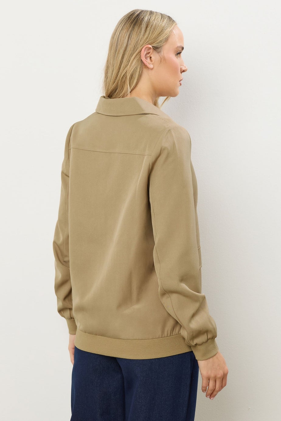 Long Tall Sally Stone Brown Pocket Bomber Jacket