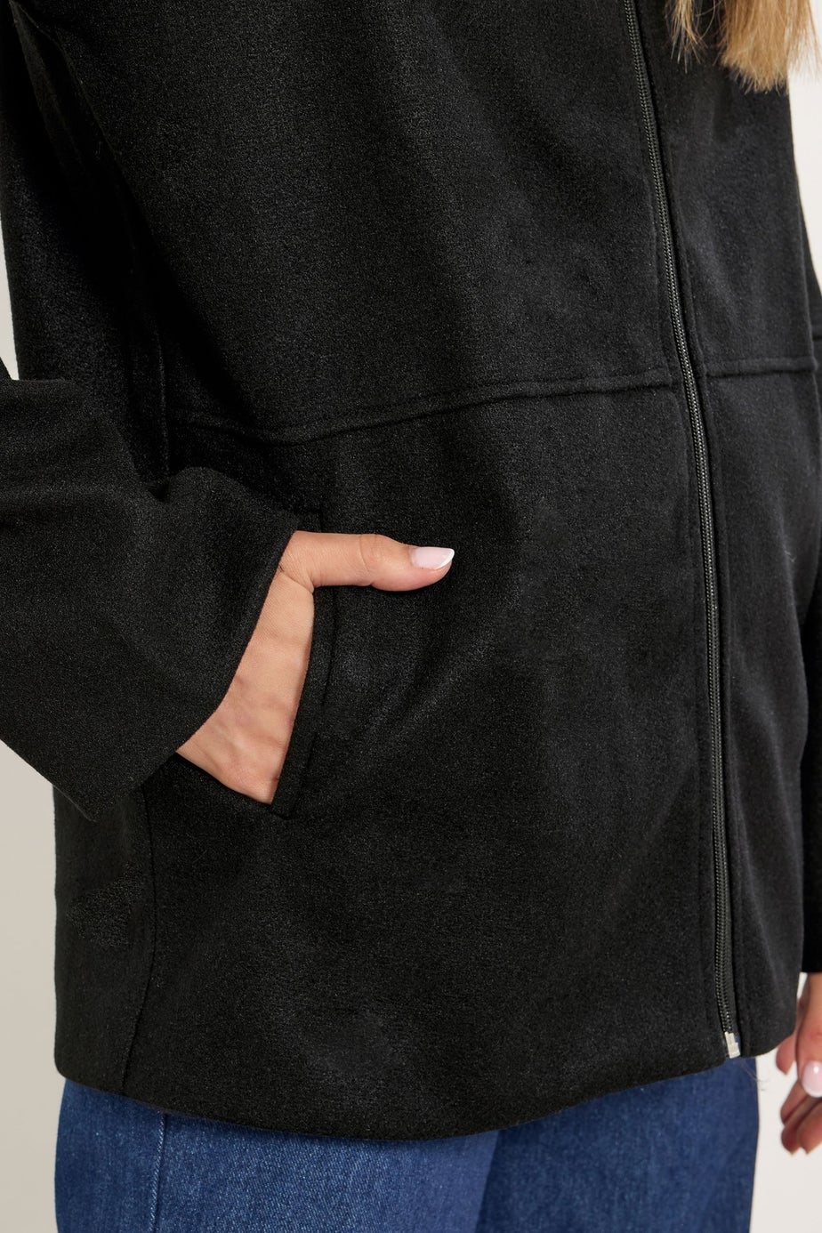 Long Tall Sally Black Funnel Neck Cosy Jacket