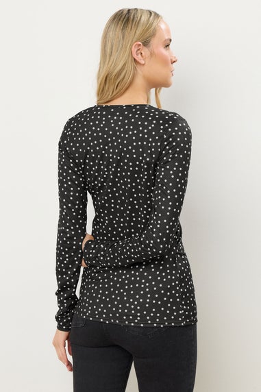 Long Tall Sally Black Spot Wrap Top
