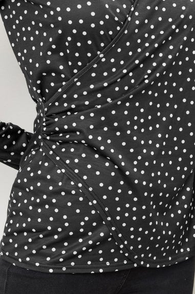 Long Tall Sally Black Spot Wrap Top