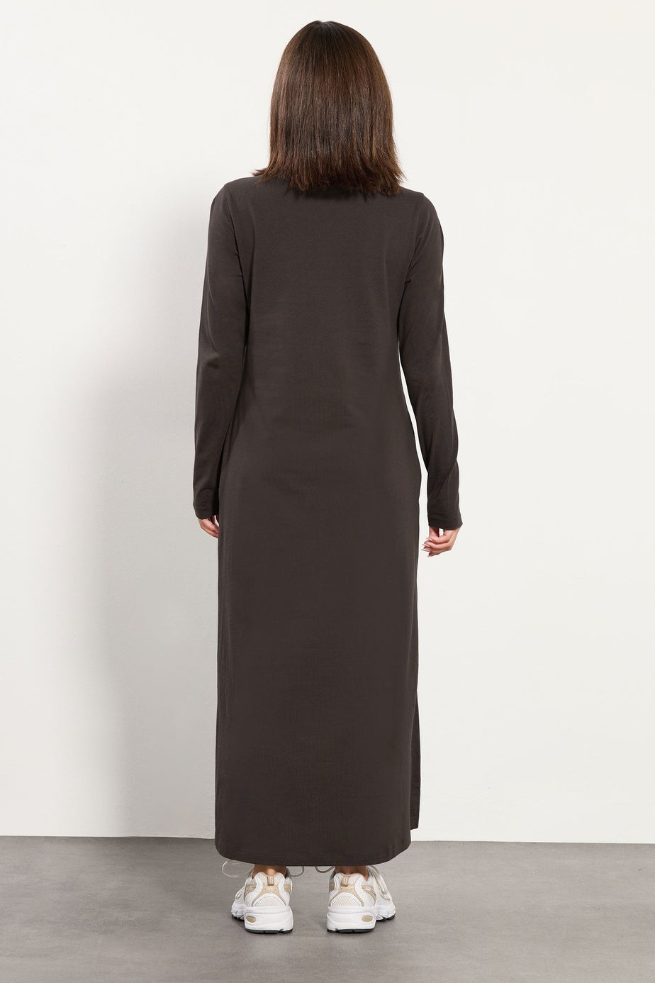 PixieGirl Petite Chocolate Brown T-Shirt Maxi Dress