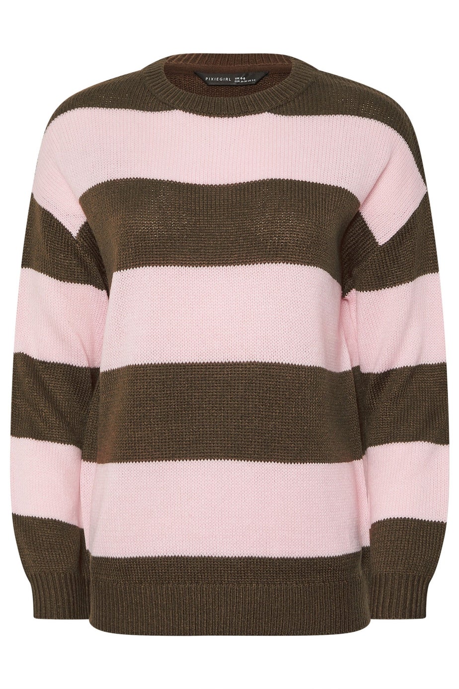 PixieGirl Petite Pink & Brown Stripe Knit Jumper