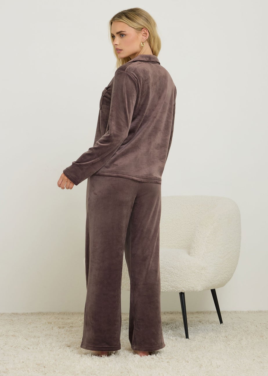 PixieGirl Petite Chocolate Brown Super Luxe Touch Pyjama Set