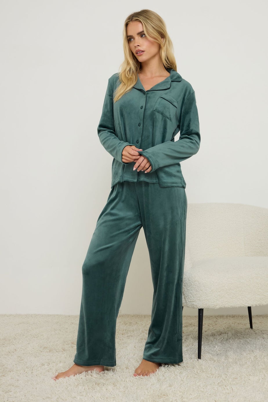 PixieGirl Petite Green Super Luxe Touch Pyjama Set