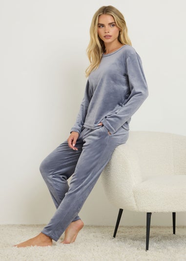 PixieGirl Petite Blue Luxe Fleece Pyjama Set