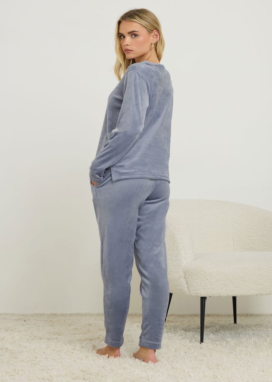 PixieGirl Petite Blue Luxe Fleece Pyjama Set