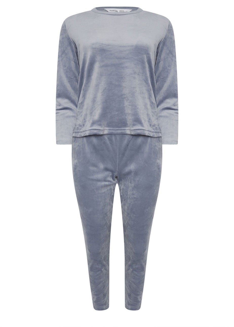 PixieGirl Petite Blue Luxe Fleece Pyjama Set