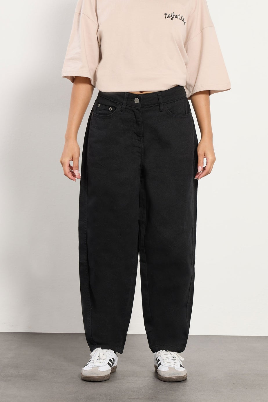 PixieGirl Petite Black Non-Stretch Barrel Jeans