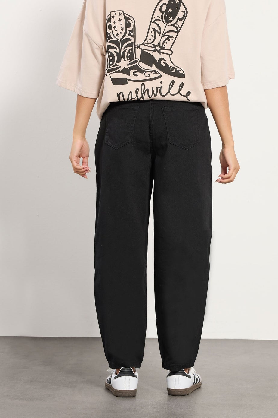 PixieGirl Petite Black Non-Stretch Barrel Jeans