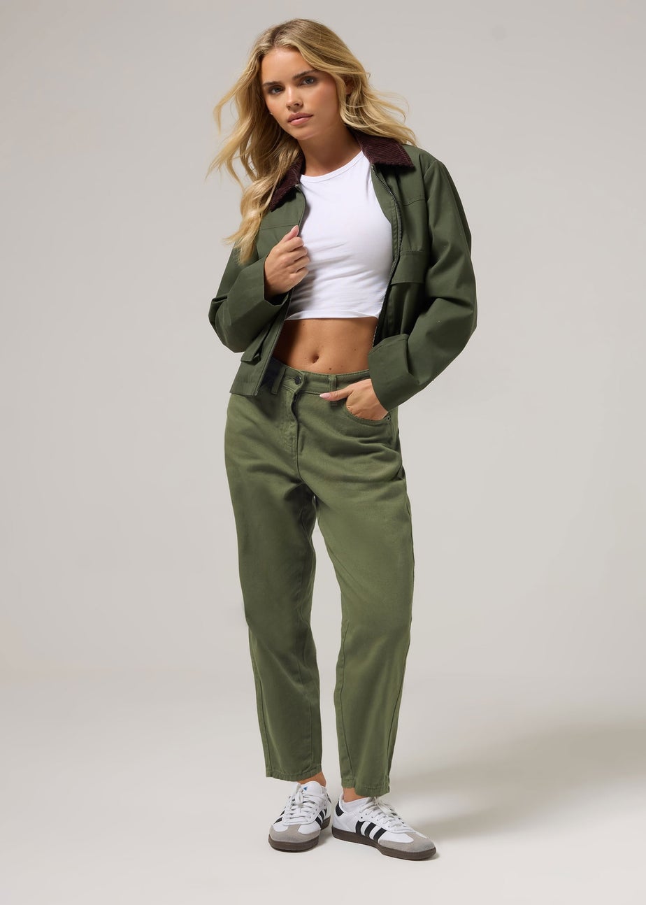 PixieGirl Petite Green Non-Stretch Barrel Jeans