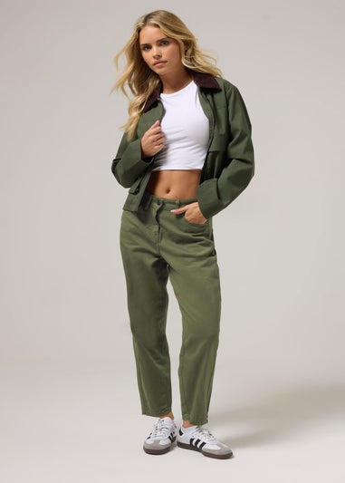 PixieGirl Petite Green Non-Stretch Barrel Jeans