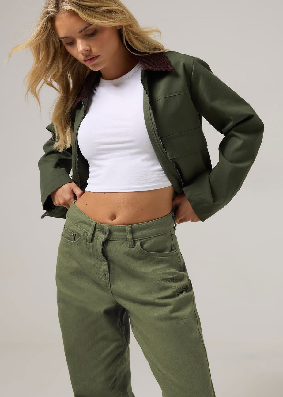 PixieGirl Petite Green Non-Stretch Barrel Jeans