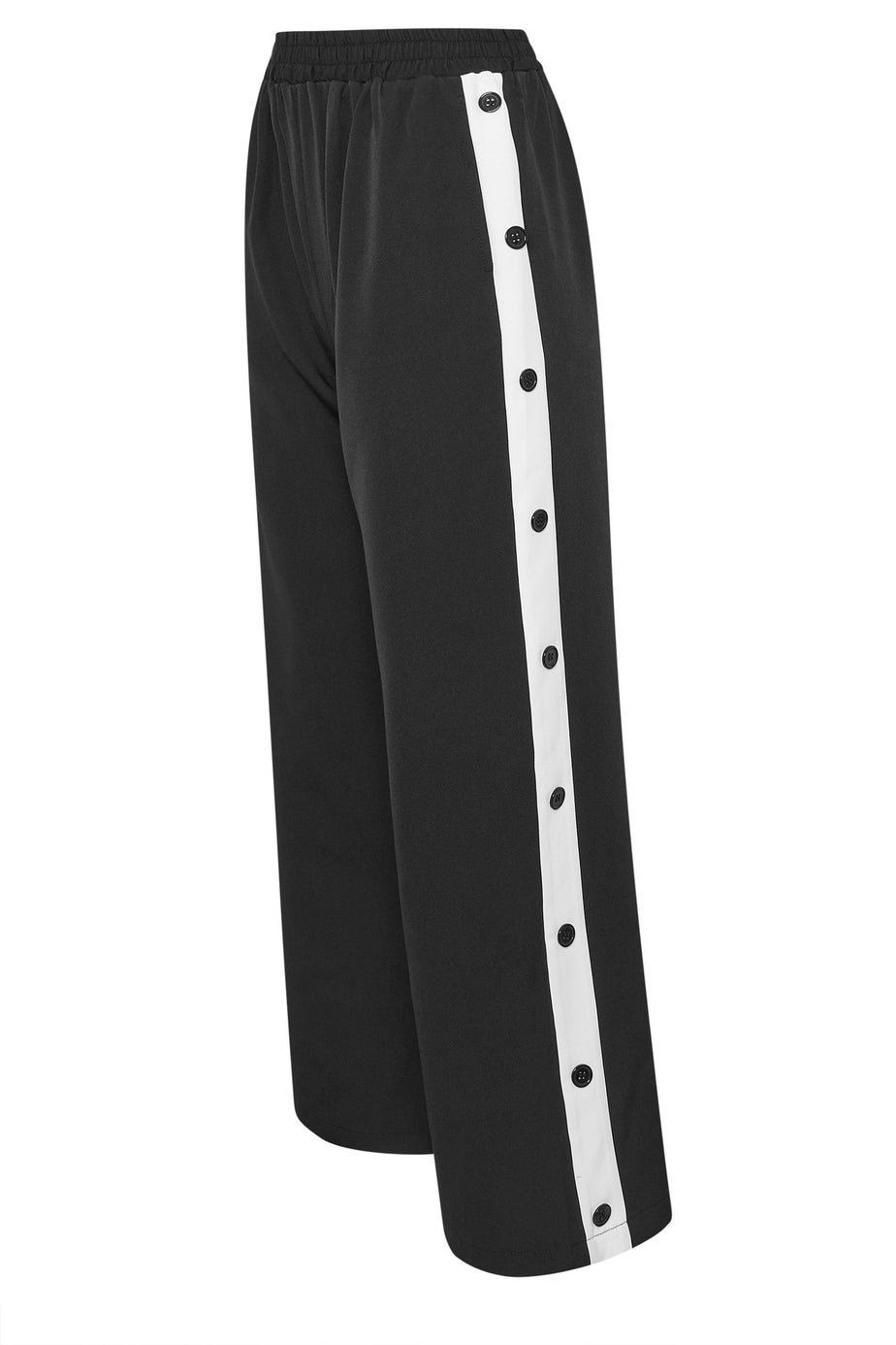 PixieGirl Petite Black Contrast Stripe Wide Leg Trousers