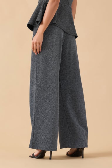 PixieGirl Petite Black Sparkle Wide Leg Trousers