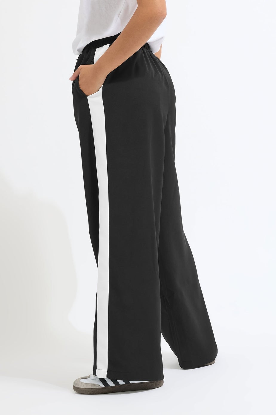 PixieGirl Petite Black Striped Wide Leg Trousers