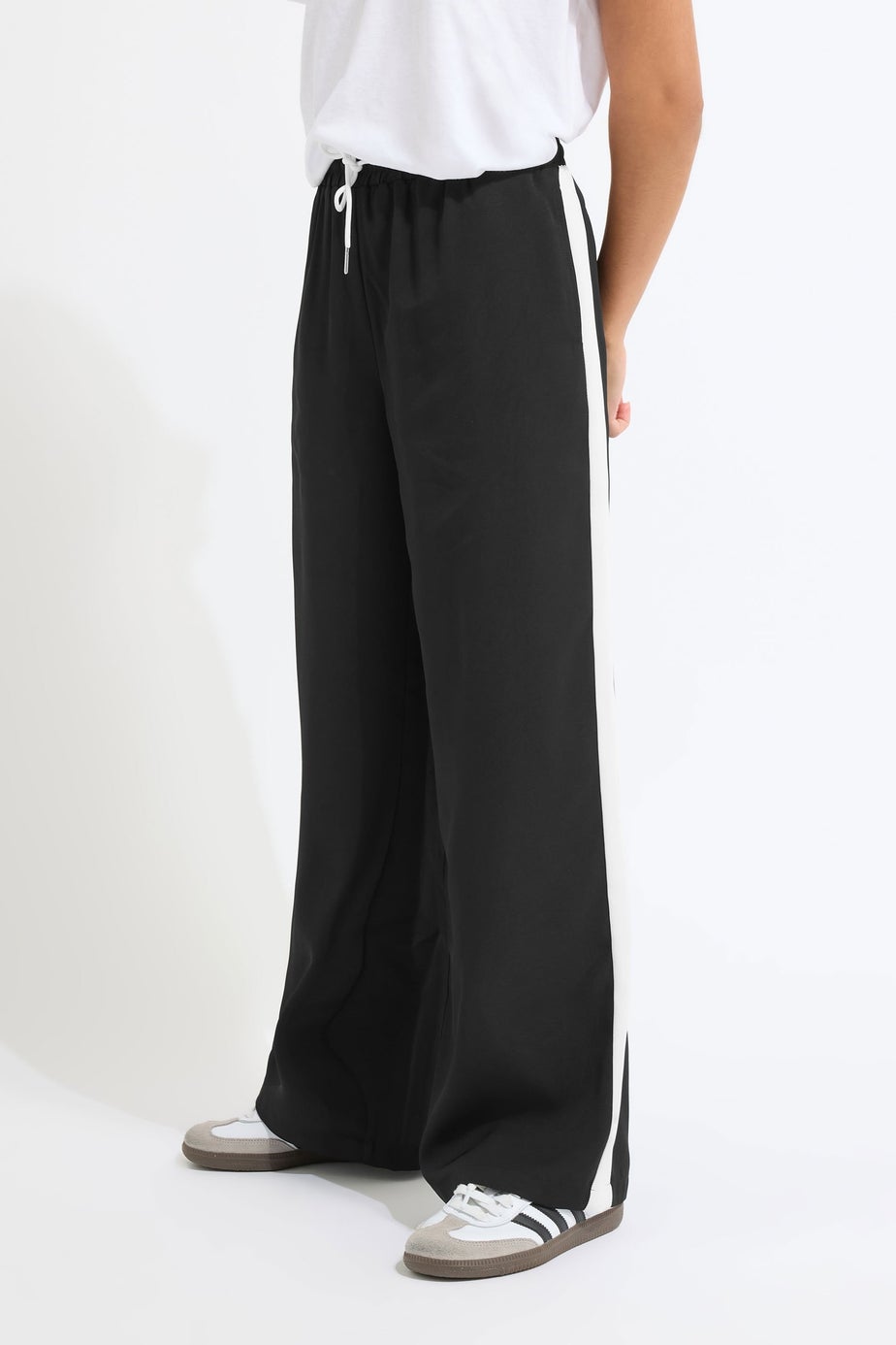 PixieGirl Petite Black Striped Wide Leg Trousers