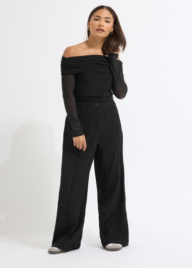 PixieGirl Petite Black Pocket Formal Trousers