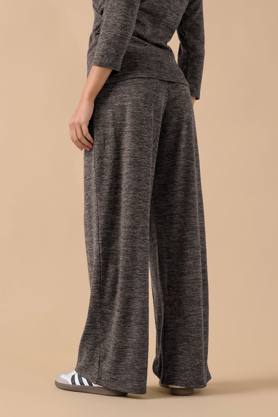 PixieGirl Petite Chocolate Brown Marl Wide Leg Trousers