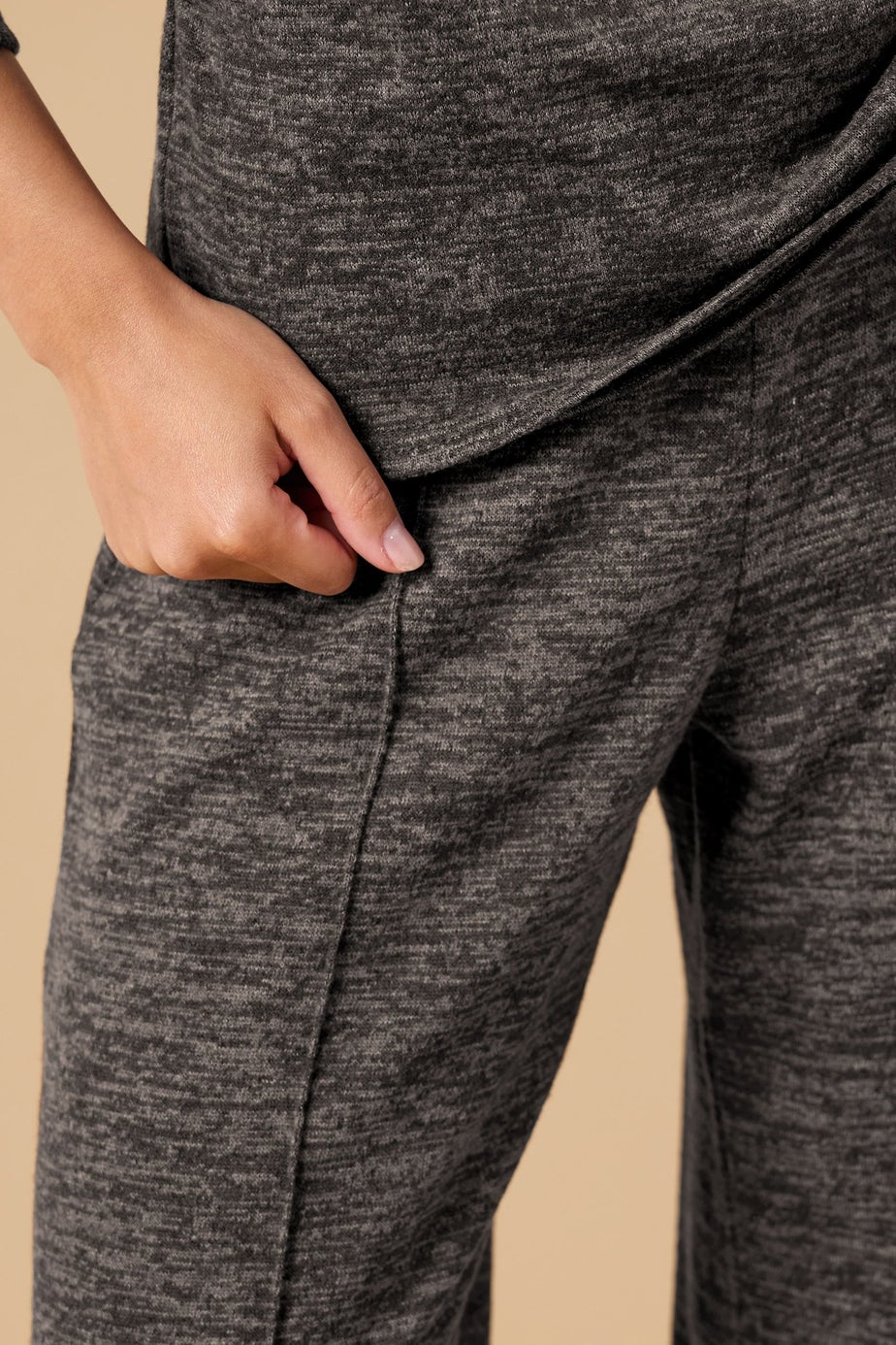 PixieGirl Petite Chocolate Brown Marl Wide Leg Trousers