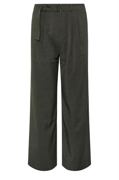 PixieGirl Petite Olive Green Buckle Wide Leg Trousers