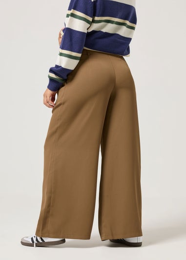 PixieGirl Petite Brown Pleated Formal Trousers