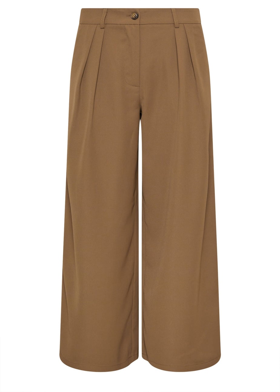 PixieGirl Petite Brown Pleated Formal Trousers