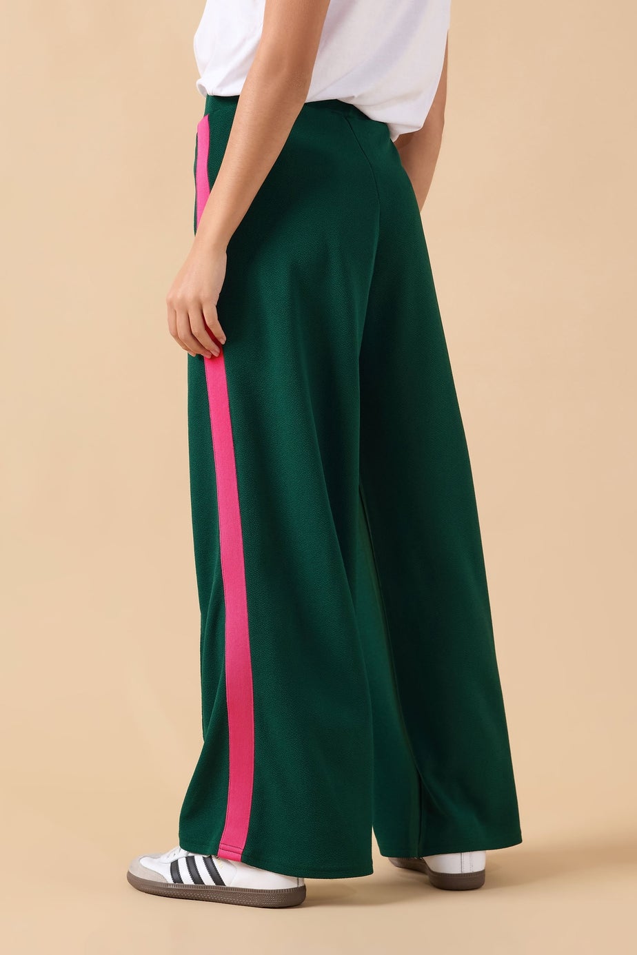 PixieGirl Petite Green & Pink Side Stripe Trousers
