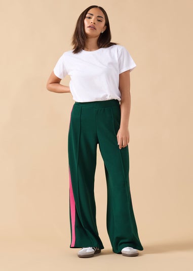 PixieGirl Petite Green & Pink Side Stripe Trousers