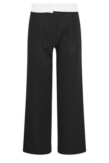 PixieGirl Petite Black Fold Over Smart Trousers