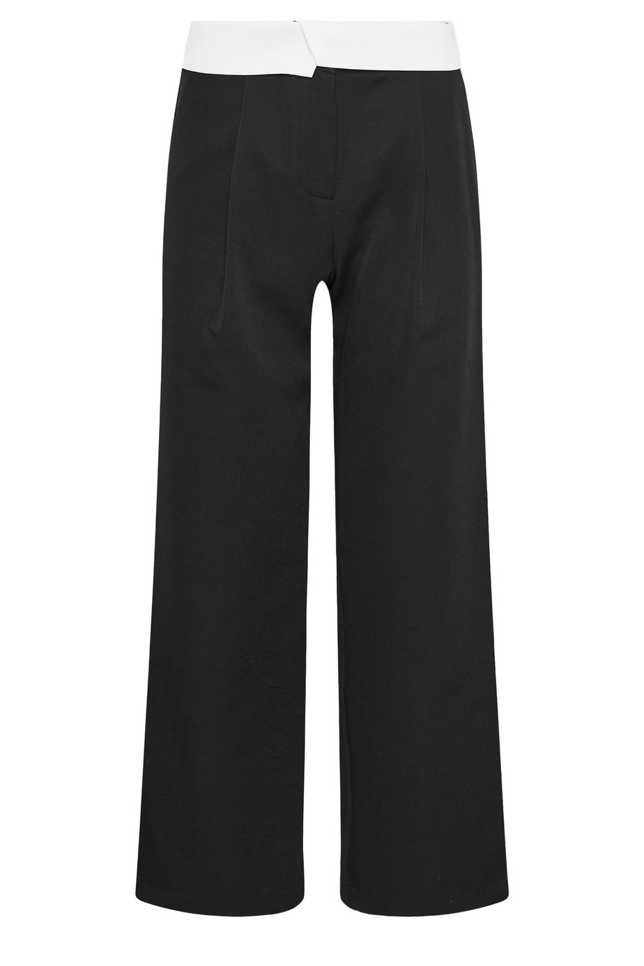 PixieGirl Petite Black Fold Over Smart Trousers
