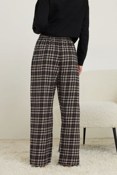 PixieGirl Petite Black Cotton Check Pyjama Bottoms