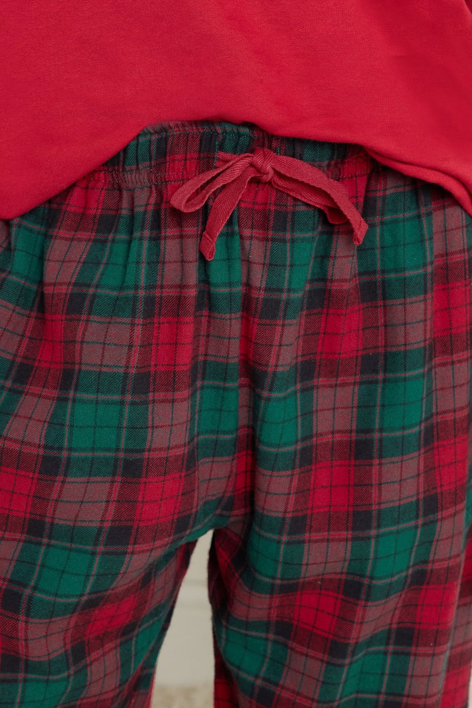 PixieGirl Petite Red Cotton Check Pyjama Bottoms