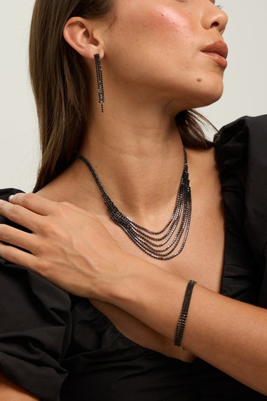 Mood Jet Crystal Multirow Three Piece Set