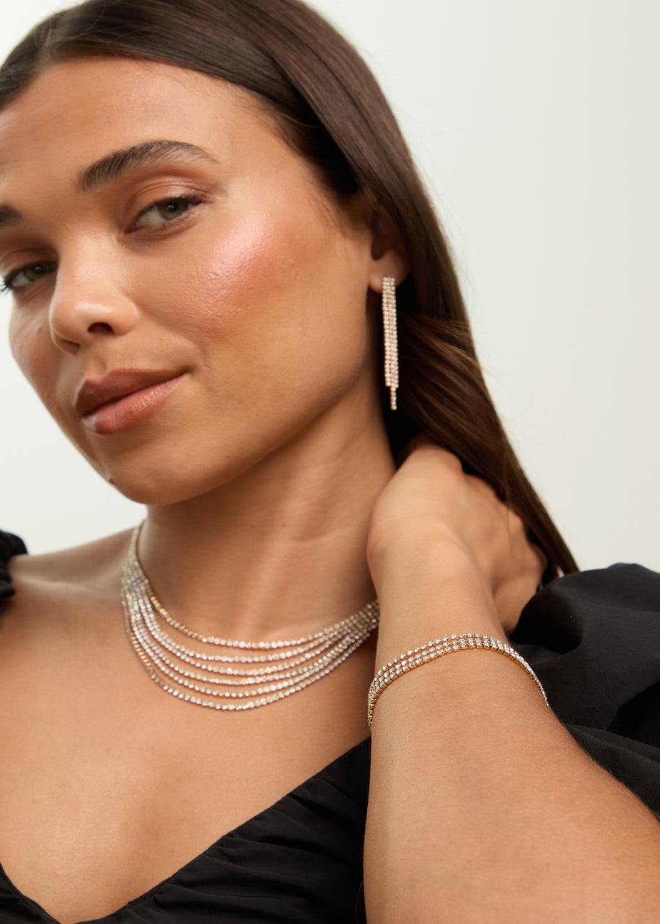 Mood Gold Crystal Multirow Three Piece Set