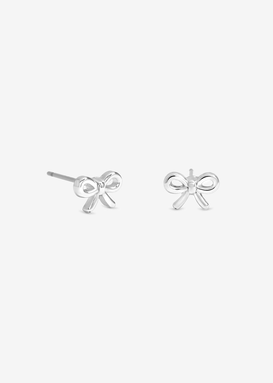 Simply Silver Sterling Silver 925 Polished Bow Earrings Gift Sleeve
