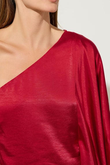 Star By Julien Macdonald Red Asymmetric Mini Dress