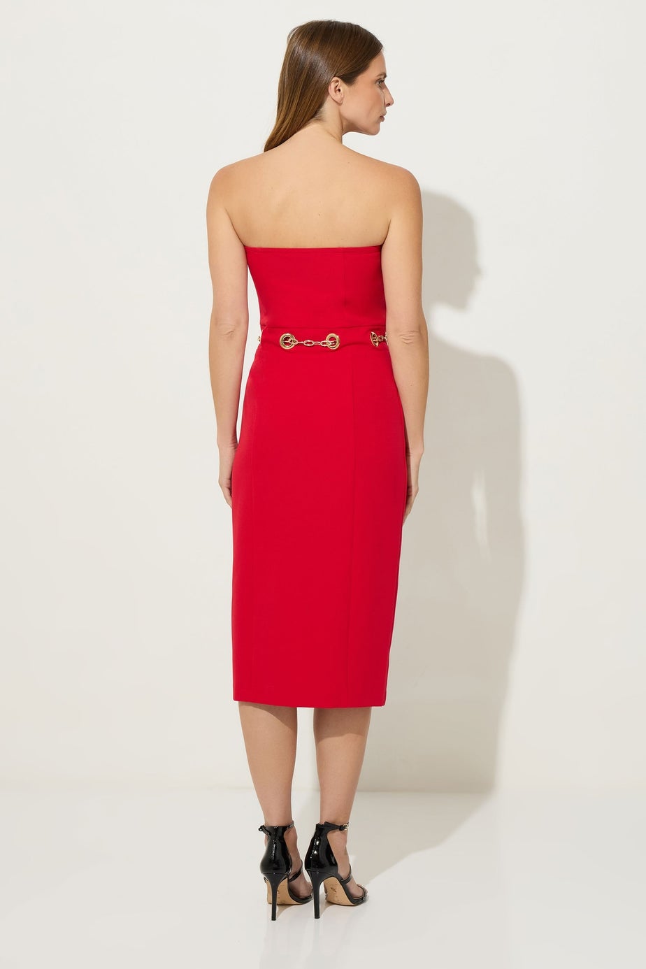 Star By Julien Macdonald Red Chain Bandeau Midi Dress
