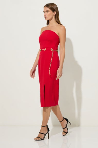 Star By Julien Macdonald Red Chain Bandeau Midi Dress