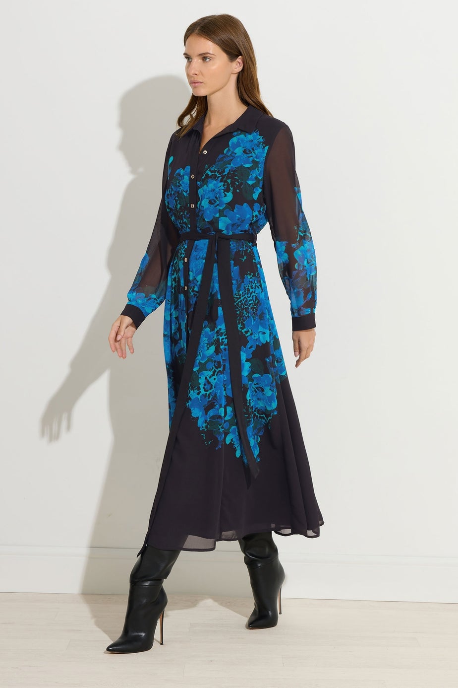 Star By Julien Macdonald Black Floral Print Shirt Dress