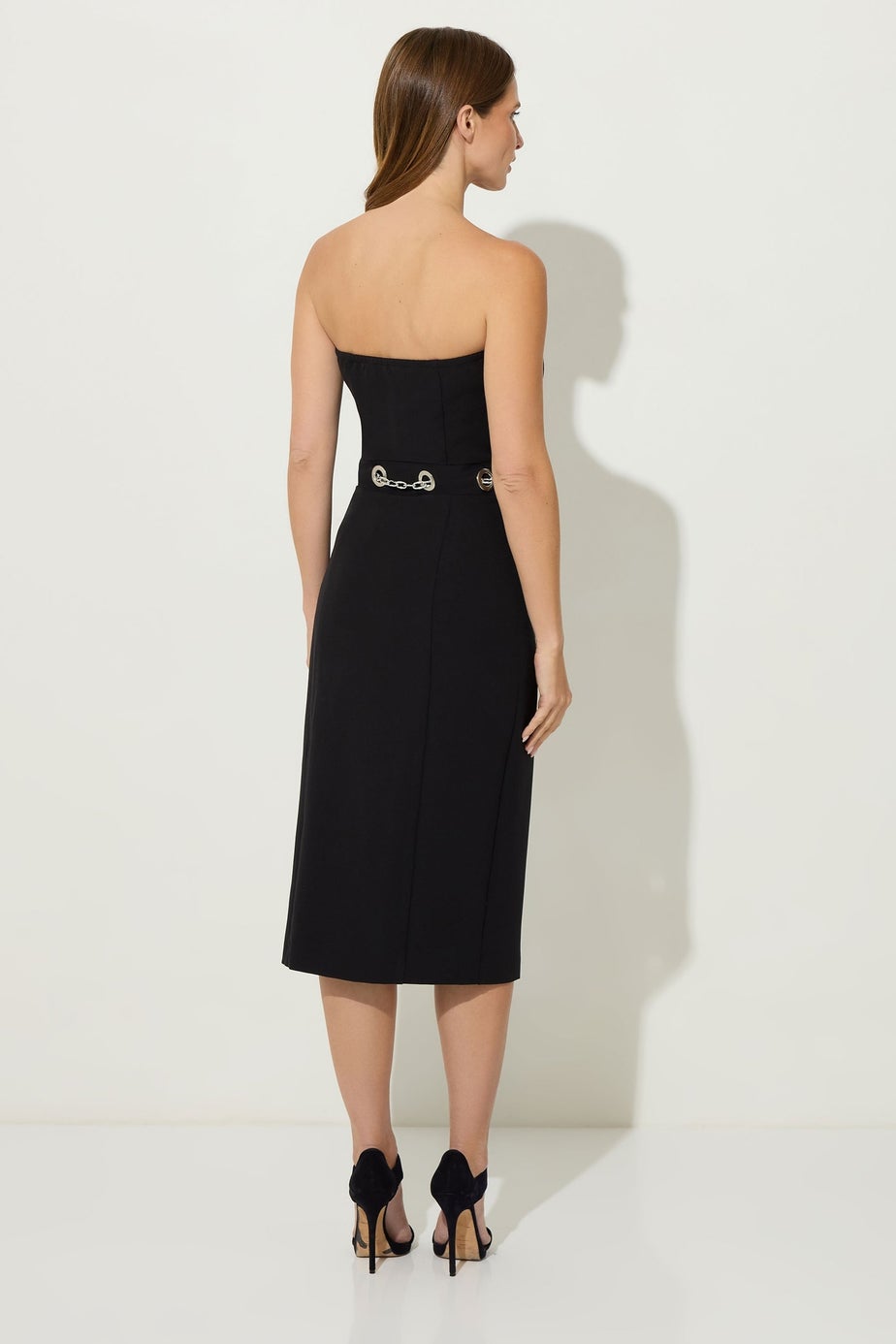 Star By Julien Macdonald Black Chain Bandeau Midi Dress