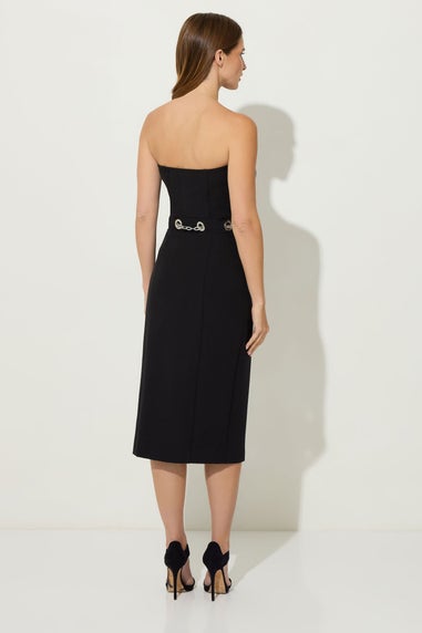 Star By Julien Macdonald Black Chain Bandeau Midi Dress
